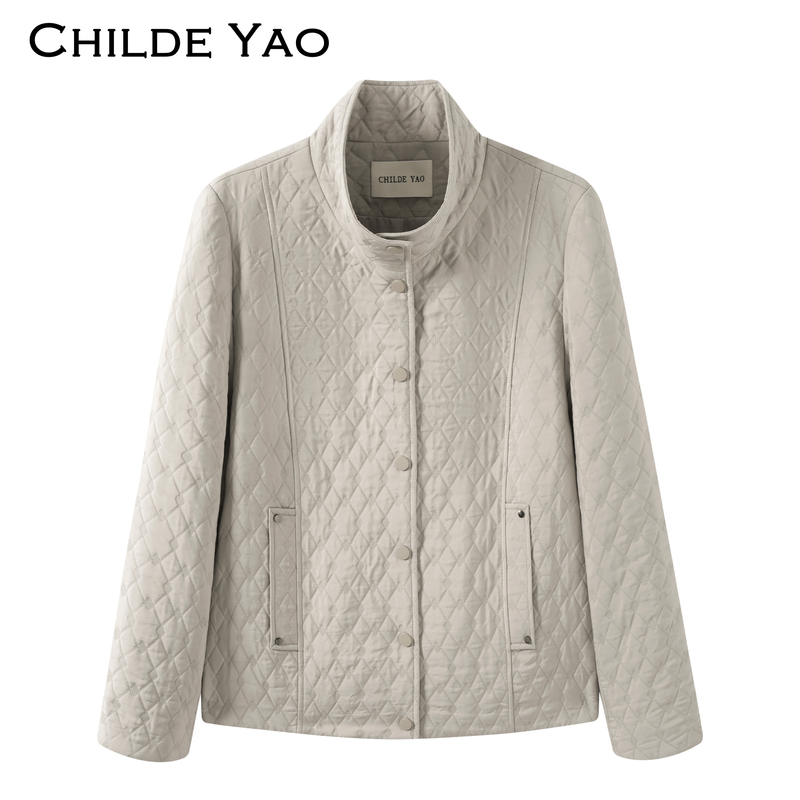 Childe Yao Casual Jacket for Petite Women, 2026 Autumn New Stand-Up Collar Jacket, High-End Versatile Top
