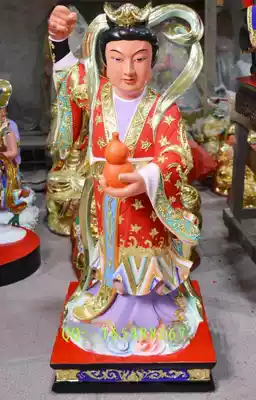 Cinnamomum camphor wood carving nine days mysterious woman lacquer thread carving gold Buddha statue statue Buddha custom made 81cm