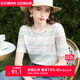 Ai Beiyi ແມ່​ຍິງ temperament ເປັນ​ຮູ​ແຂນ​ສັ້ນ lace top