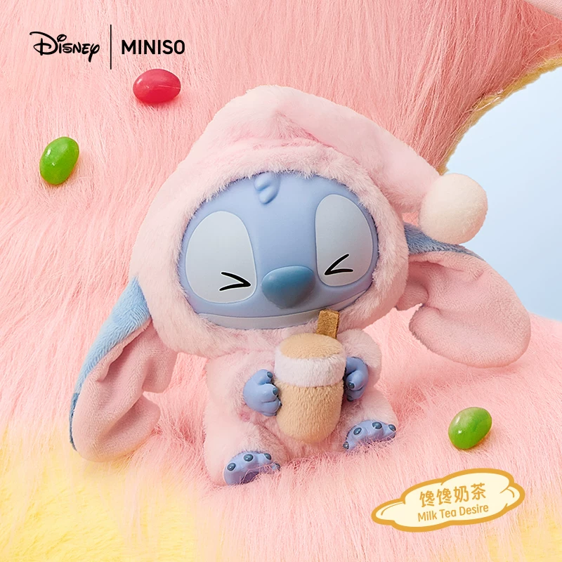 [MINISO 名创优品迪士尼 史迪奇 再困也要吃一口 系列 搪胶 毛绒 盲盒]