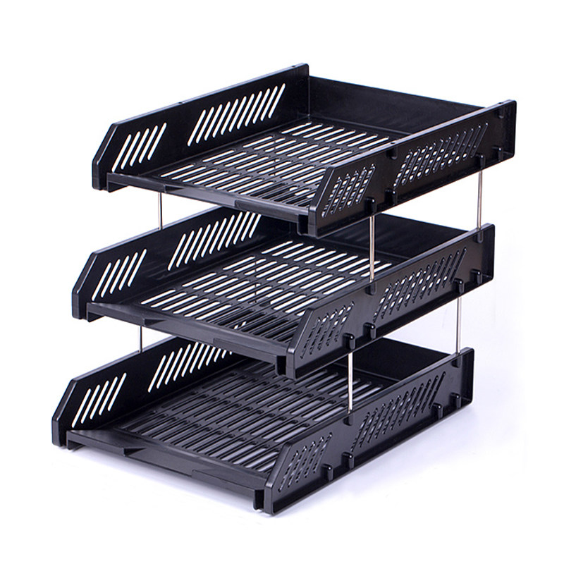 Power File Rack Three Tier File Disk Folder Collection Box