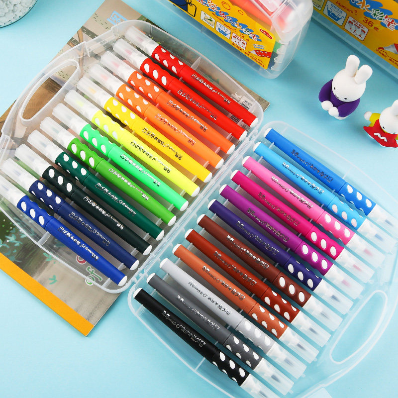Morning light N0254 soft header watercolor pen Mifi Zhengzhi children painting graffiti large capacity color brush 12 24 36 color