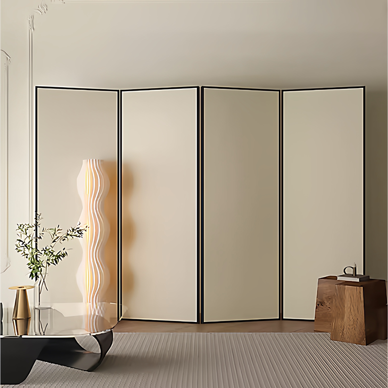 Cream Style Aluminum Alloy Screen Partition Hotel Living Room Nordic Waterproof Foldableing Mobile Office Bedroom Simple