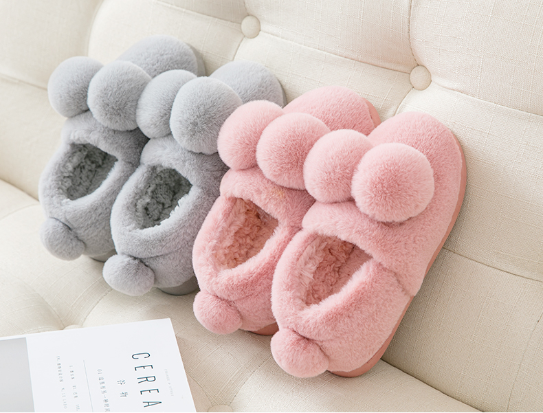 Dép cotton nữ 2018 mới túi mùa đông với giày trong nhà đế dày cotton đế mềm nam dễ thương cộng với dép nhung nữ mùa đông dép đi trong nhà cute