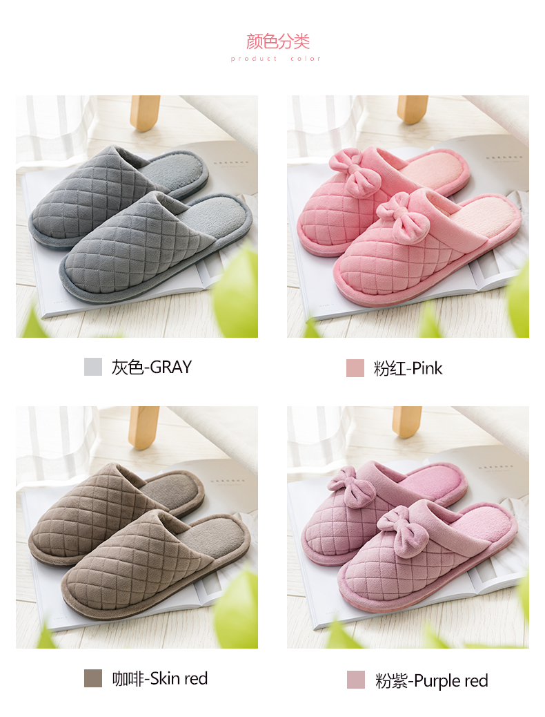Dép cotton nữ mùa đông dày đáy chống trượt nhà trong nhà giày tháng sau mùa thu và mùa đông ấm len dép lê đi trong nhà