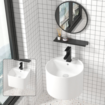 Household wall-mounted washbasin mini balcony small apartment ceramic integrated washbasin bathroom simple washbasin
