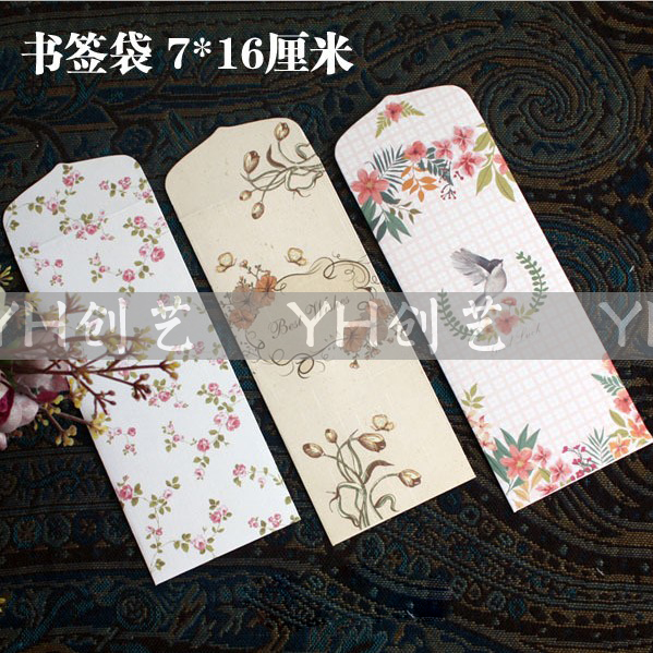 (YH Chuangyi Spot) Bookmark Bag Literary Envelope Packaging Bookmark Cover Spot 7X16CM