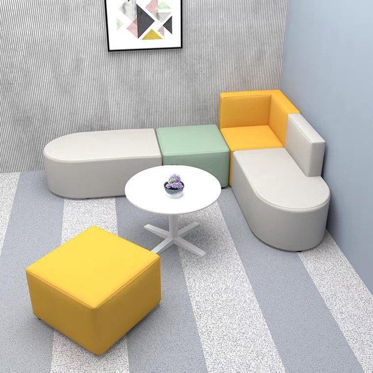 Office training institution sofa rest area reception reception waiting area simple modern small sofa coffee table combination