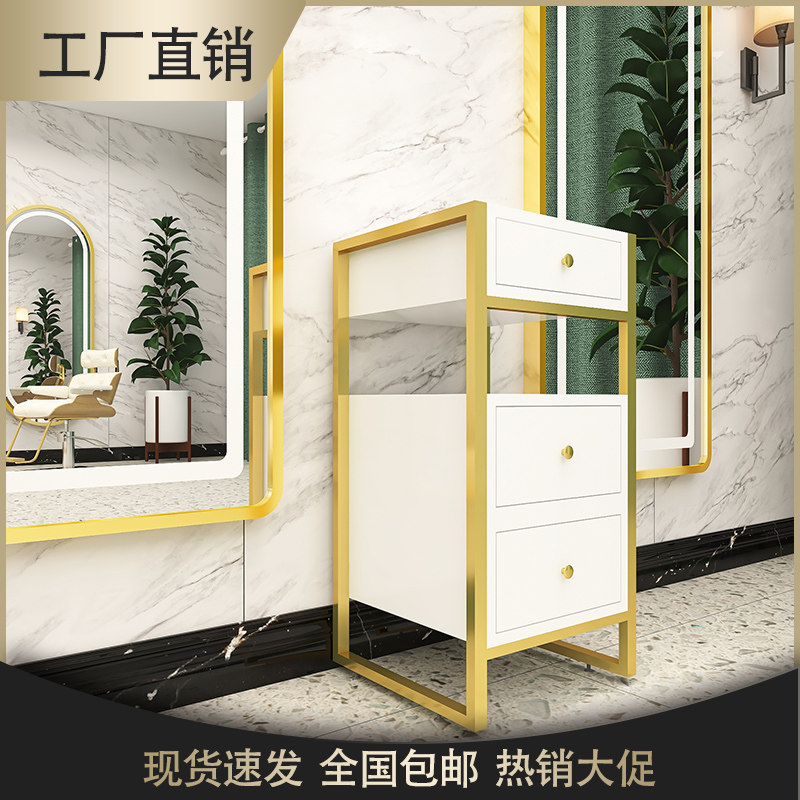 Barber shop stainless steel tool cabinet hair salon special salon hair cutting mirror table cabinet hair shop floor hair locker