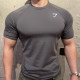 英国Gymshark肌肉鲨鱼男运动健身速干T恤透气弹性显身材修身短袖