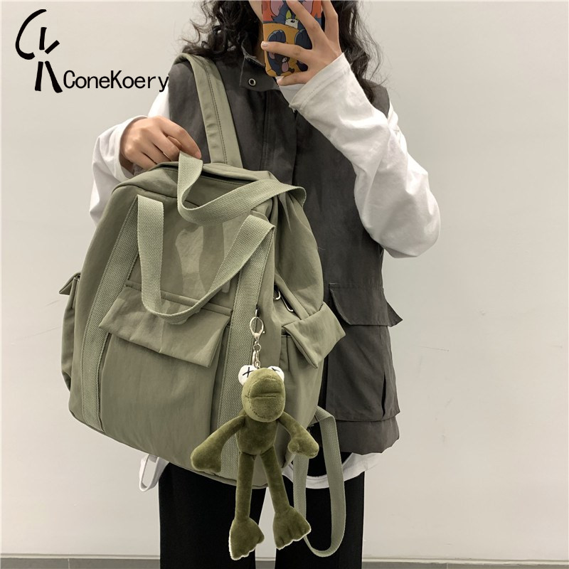 French flagship schoolbag female ins wind college student backpack high school Mori tide large-capacity travel canvas backpack