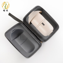 Ceramic fast guest cup black pottery tea cup one pot two cups travel portable tea set Chinese style creative business gift customization