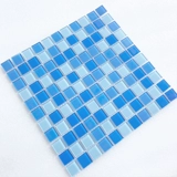 Бассейн, стеклянная синяя красная мозаика на стену