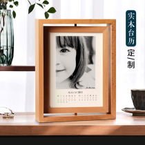 ins Wind desktop ornaments creative solid wood desk calendar custom diy photo 2022 Tiger year personality calendar Enterprise Custom-made