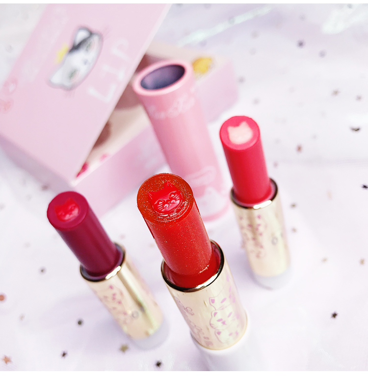 Cô gái Tim Mềm Cô Gái Comet Lá Vàng Bánh Sandwich Son Môi Set Dễ Thương Cát Head Lipstick Giữ Ẩm Giữ Ẩm bbia 12
