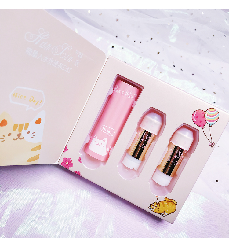 Cô gái Tim Mềm Cô Gái Comet Lá Vàng Bánh Sandwich Son Môi Set Dễ Thương Cát Head Lipstick Giữ Ẩm Giữ Ẩm bbia 12