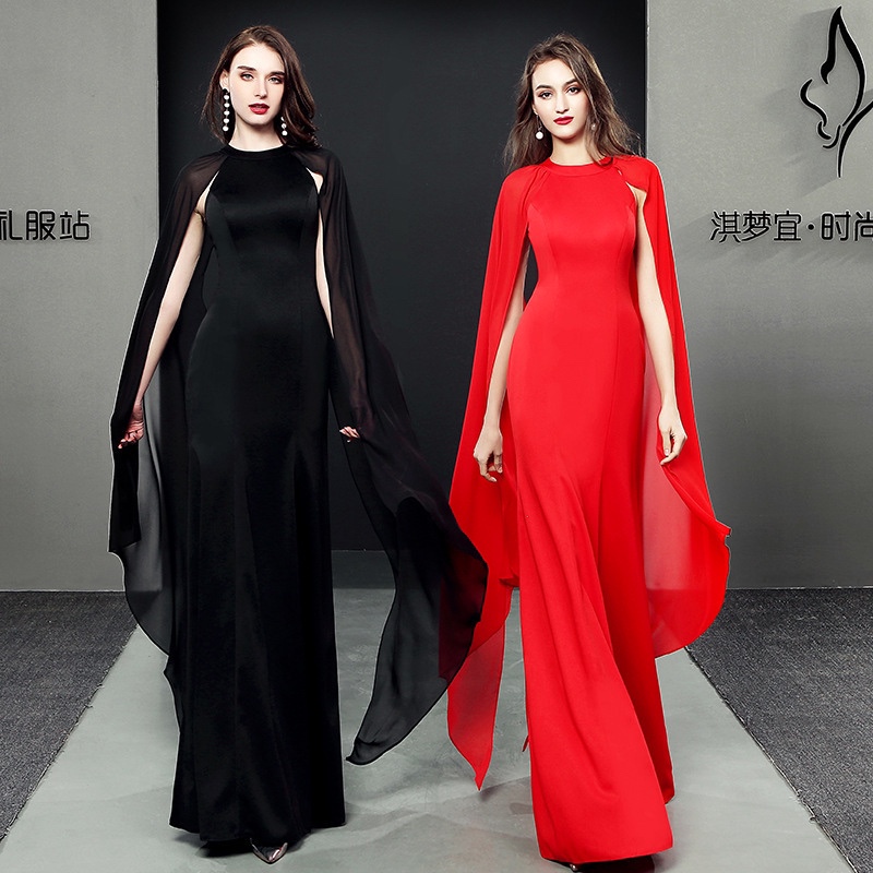 Evening Dress for Women, Performance Model, Host, Elegant Long Summer Wedding Dress, Polyester, Nightclub, Bar, Ktv, Model Runway Show