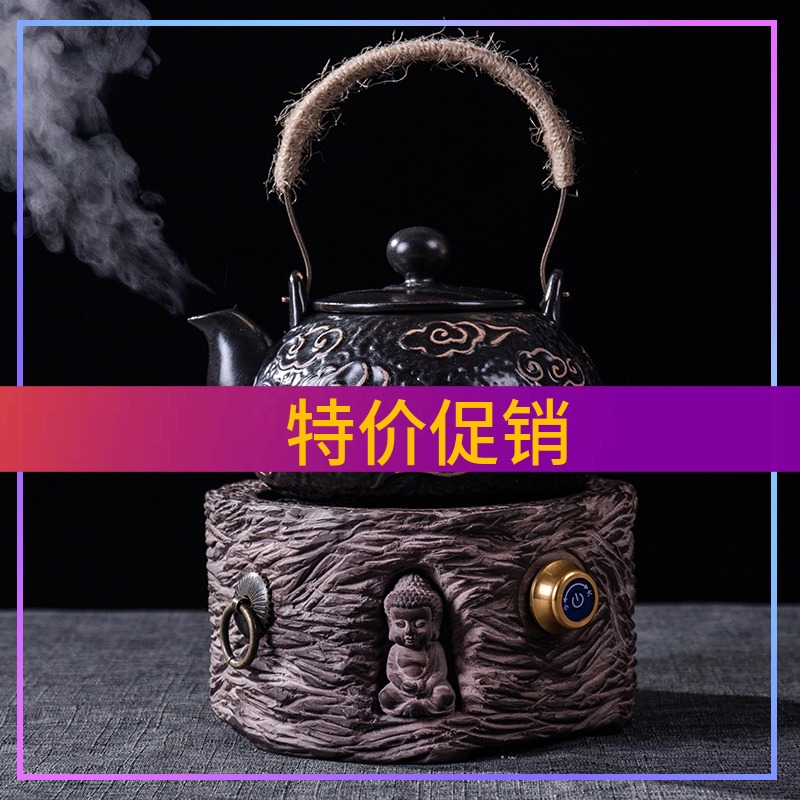 Black Crystal Furnace Tea Oven Electric Heating Ceramic Tea Tea Teapot Teapot Small Old Rock Clay Germany Silent Cooking Tea Room Home Iron Pot