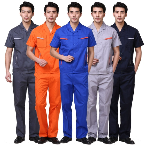 Летняя длинная и короткая рабочая одежда, установленная для мужской воздухопроницаемой заводской одежды на заводе с половиной рукава для ремонта машины.