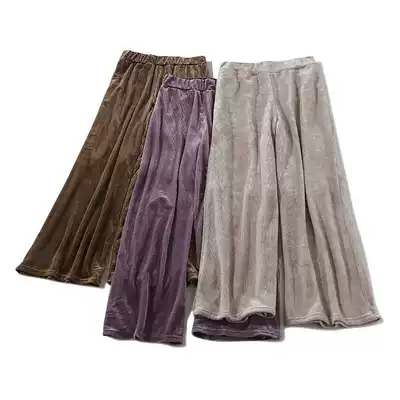 1930 straight pants women's 2019 new autumn and winter loose hanging elastic high waist solid color casual all-match trousers trend