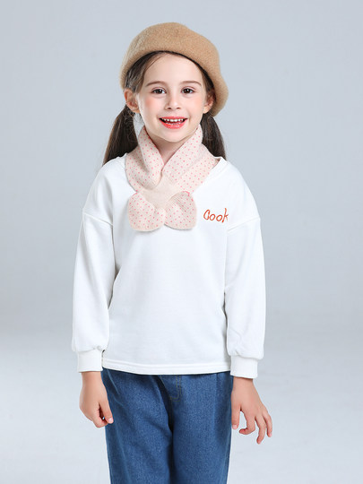 Dearlove Cashmere Children's Scarf Girls Baby Scarf Toddler Boy Wool Knitted Winter Cross Neck Sleeve