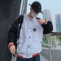 19ss quốc gia đường phố hip hop mùa thu áo khoác nam và nữ Phiên bản Hàn Quốc của xu hướng dụng cụ áo khoác denim đồng phục bóng chày nam lỏng lẻo áo khoác bomber