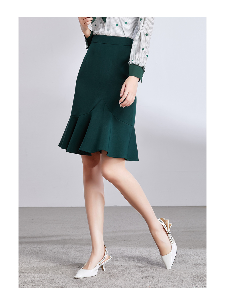 Ou Yuxue 2019 mùa thu mới đi lại khí chất eo cao thon thả thon gọn một chiếc váy nữ túi đeo hông váy đuôi cá - Váy chân váy chữ a ngắn đẹp