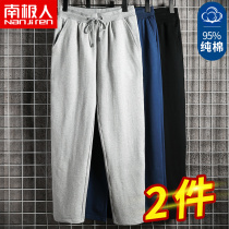 Cotton pants mens loose sports summer thin toe 2021 new spring and autumn straight Tide brand pants casual