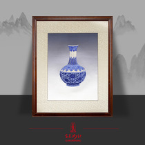 Ancient Wu Woman Red Su Embroidery Finished Product Hung Painting Pure Handmade Embroidery Xuanguan Restaurant Corridor Living Room Decoration Painting Green Flower Porcelain