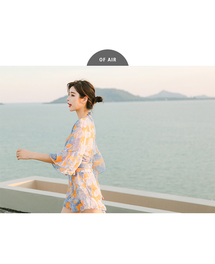 Cặp đôi đồ bơi bikini nữ che bụng đã mỏng Hàn Quốc mùa xuân nhỏ nước hoa quần bơi biển quần nam đồ đi biển cho cặp đôi