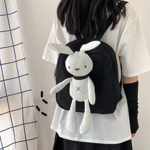 ins Japanese soft girl ancient sense girl school bag Korean ulzzang cute rabbit doll student backpack cute