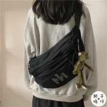 ins Japanese Harajuku street large-capacity sports chest bag mens Hong Kong style retro trend multi-function girl messenger bag