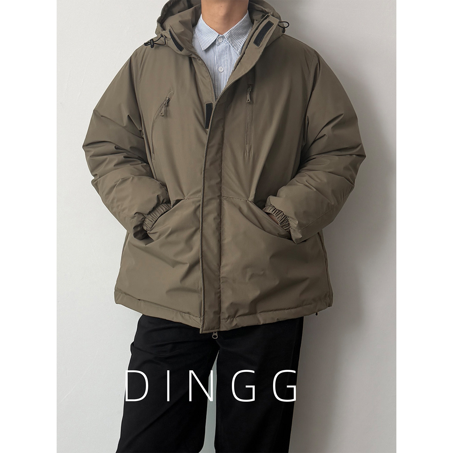 DINGG/ новая толстая куртка на 90 белом утином пуху с капюшоном для мальчиков, зимняя уличная теплая свободная куртка для мужчин