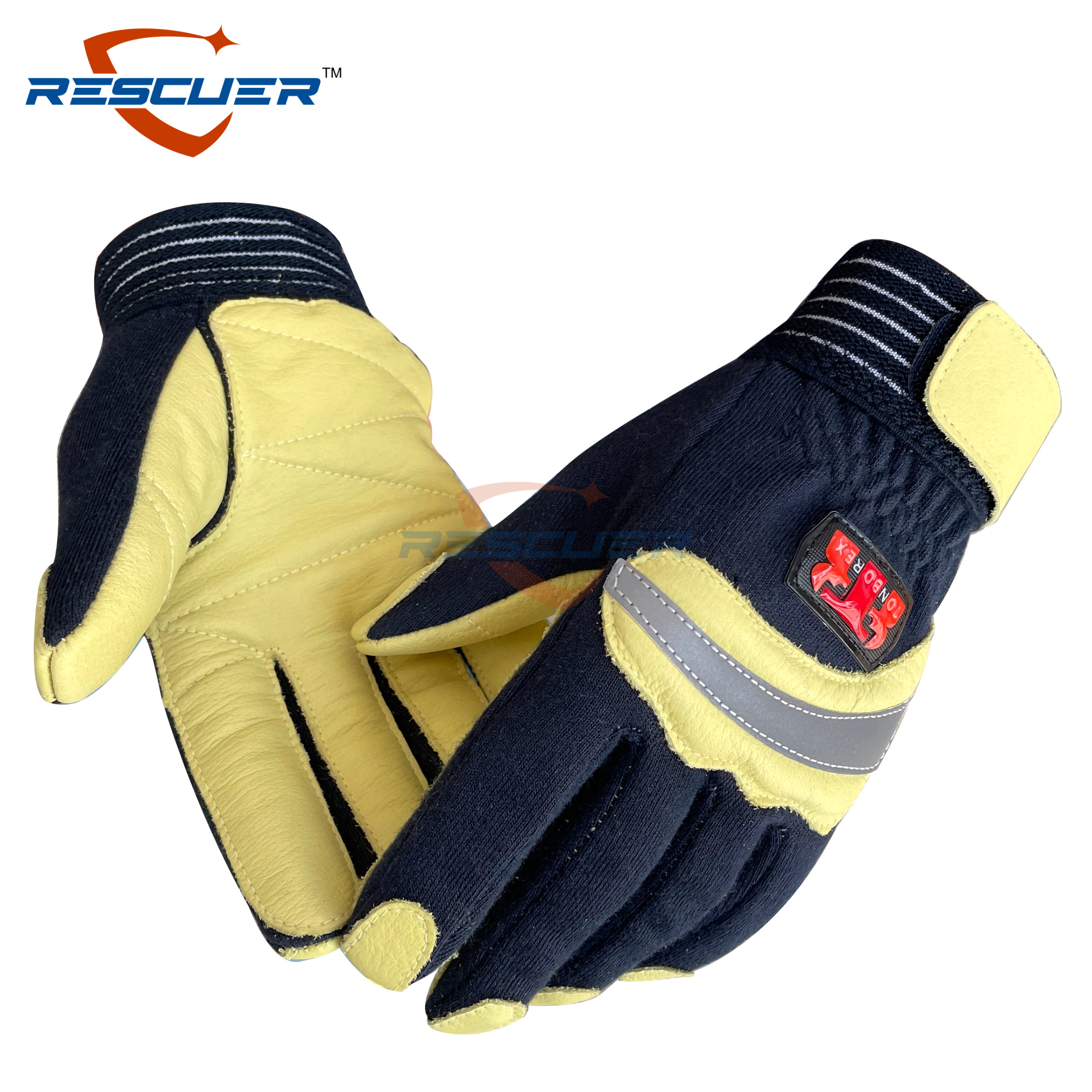 K - 355NV ultra - thin fire fight training gloves with flexible wear - resistant dark blue winter rescue