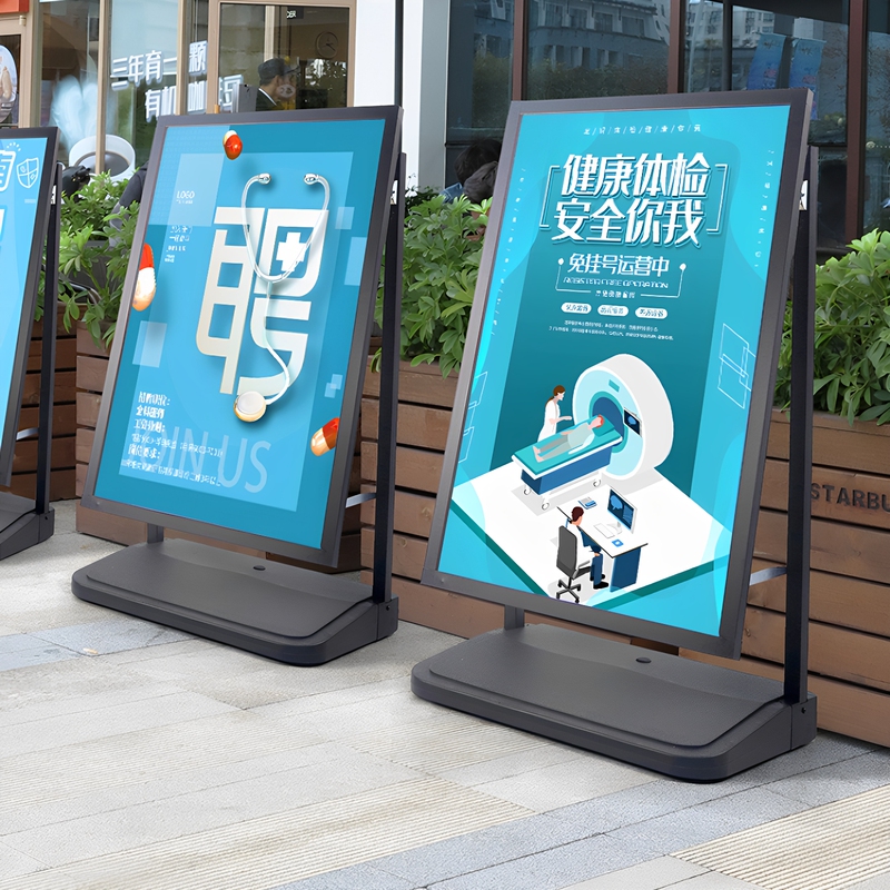 Doorway Sign, Outdoor Advertising Board, Windproof Poster Stand, Display Stand, Vertical Floor-Standing Recruitment Advertisement Display Stand