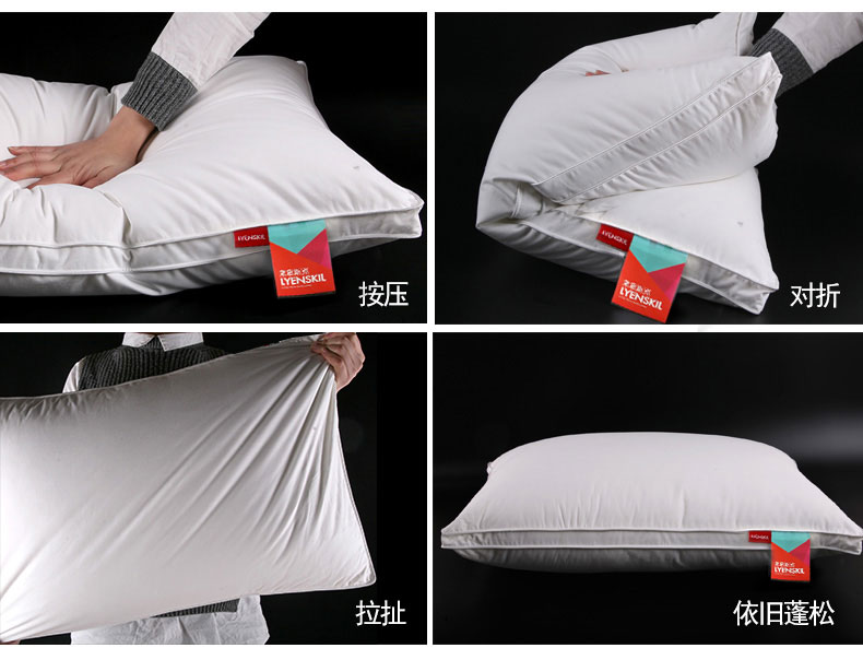 Lensk Cotton Hotel Gối Gối Vải Cotton Feather Trường trung học Điều dưỡng Thấp Cổ tử cung Gối mềm - Gối gối chặn vỏ đỗ