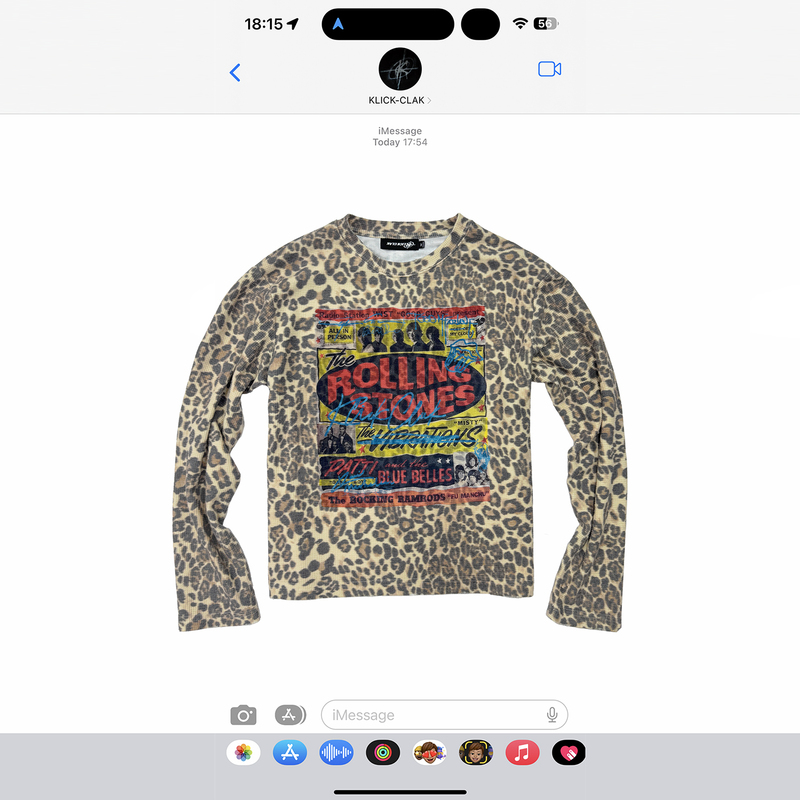 Klickclak Leopard Print Waffle Graffiti Print Rock Poster Street Long-Sleeve T-Shirt for Layering in Autumn Klickclak Leopard Print Waffle Graffiti Print Rock Poster Street Long-Sleeve T-Shirt for Layering in Autumn