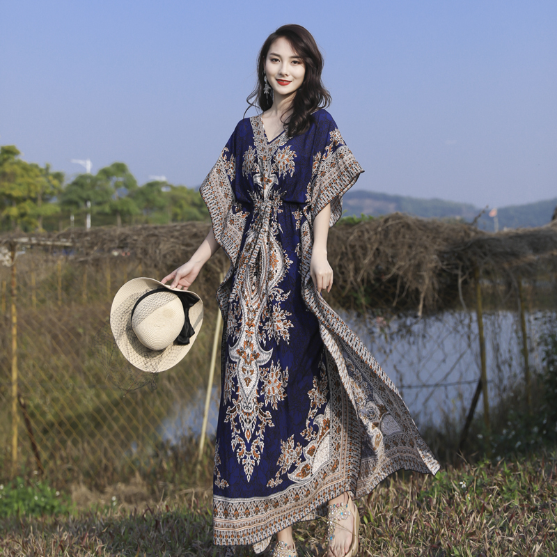 Sanya Seaside Vacation Beach Dress, Exotic Style Dress, Yunnan Dali Travel Photo Shoot, Bohemian Style Long Dress