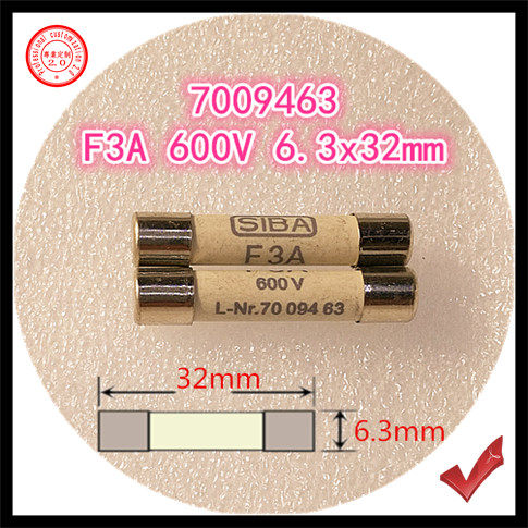 Fuse F 3A 600V L-Nr 7009463 70 094 63 6 3x32mm fuse tube
