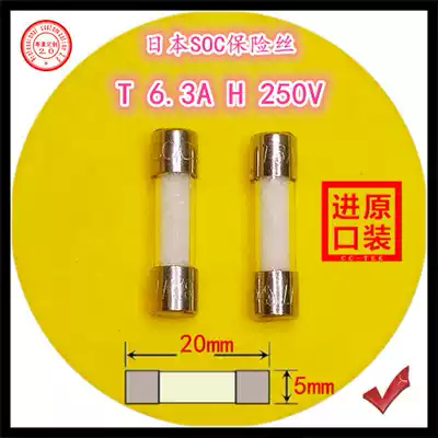 Japan SOC fuse tube T6 3AH250V 6 3A 250V 5x20mm audio amplifier bile Machine Fuse