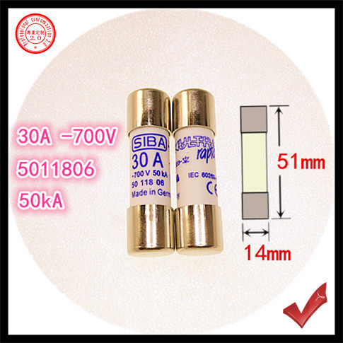 Fuse tube 30A 700V 5011806 aR 14x51mm Fast DC fuse melt core