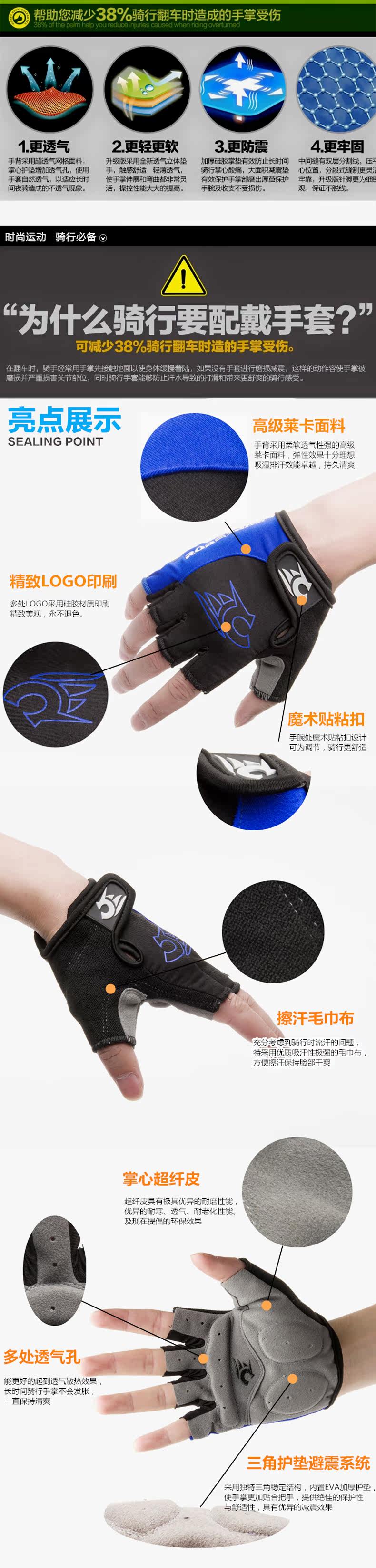 Gants pour vélo mixte ROCKYOU - Ref 2250676 Image 8