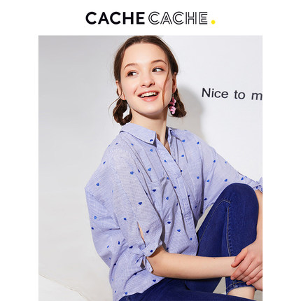 CacheCache2018秋新款 简约宽松版型刺绣图