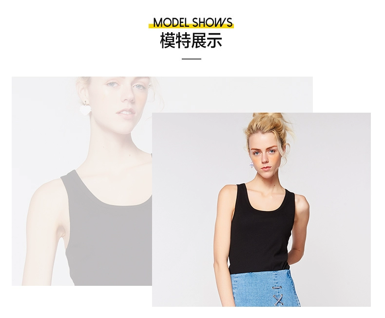 Thời trang không tay CacheCache2018 vest đen nhỏ quai nhỏ hình chữ I