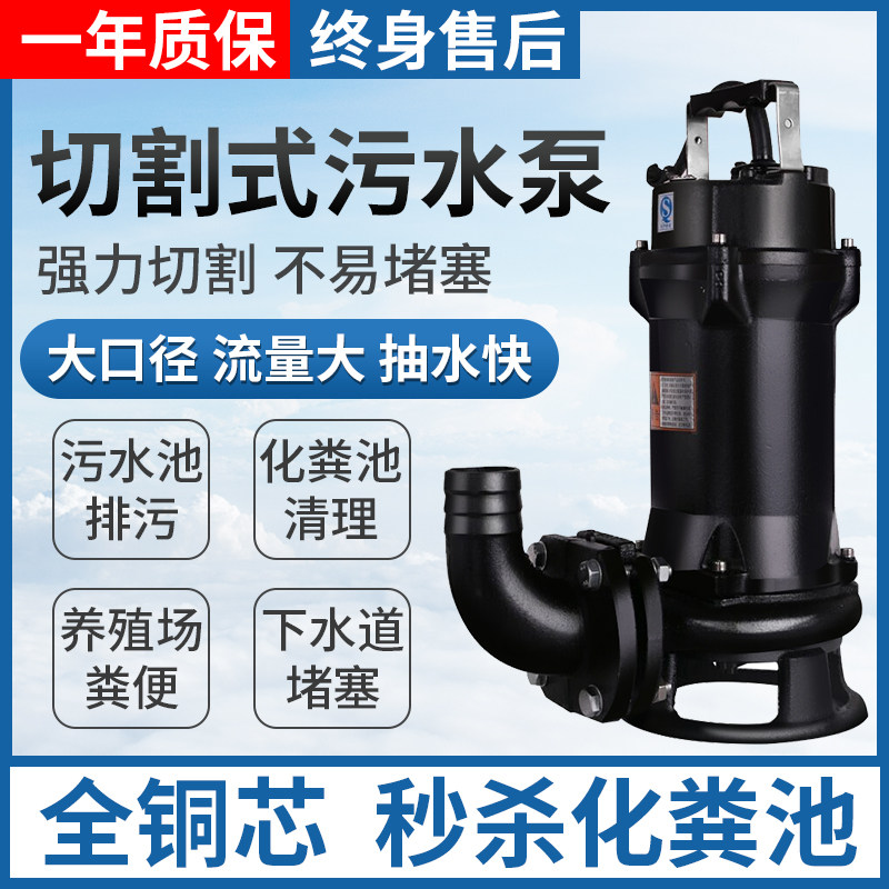 Minister Source Sewage Pump Pumping Manure Slurry Cutting Type Sewerage Pump 220V Home Septic Tank Pumping 380V submersible pumps