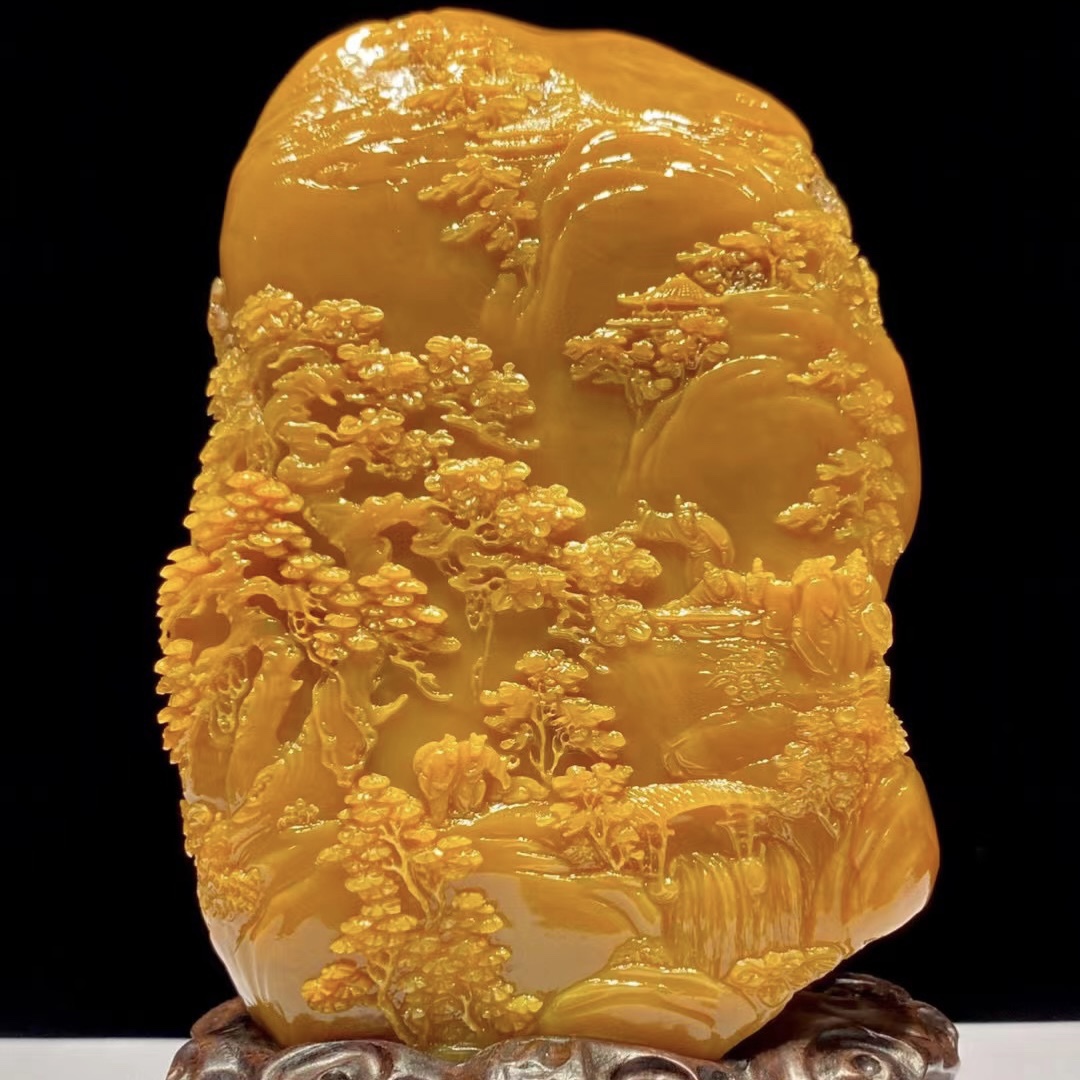 Shoushan Stone Pendulum Pieces Fields Yellowstone Seal Lao Stone Northern Fields Yellow Engraving Pieces Stone Vegetarian Seal Seal Engraving Name Badge