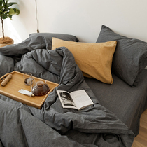 Bed four pieces of covered pure cotton full cotton household day style brief cover long suede cotton upscale net red-style bed linen