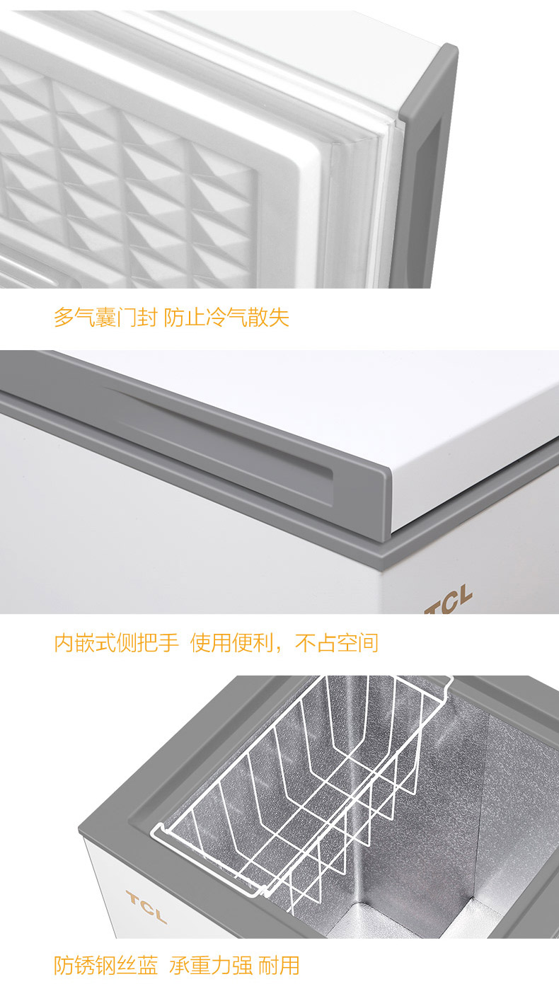 Tủ đông TCL 106 lít tủ đông lạnh tiết kiệm năng lượng ngang máy làm lạnh gia dụng BD / BC-106HQD - Tủ đông tủ đông 4 cánh