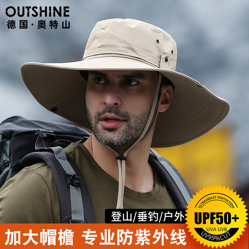 Otter Mountain outdoor climbing sunscreen hat men and women sun-shading sunhat summer fishing fisherman hat anti UV big hat