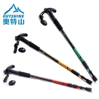 Otto Leo Núi thiết bị ngoài trời trekking cực gấp telescopic carbon hợp kim nhôm đi bộ dính mía ông già xử lý mía trượt gậy trekking